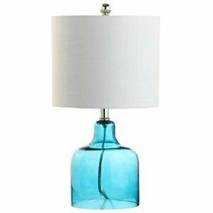 jonathan y jyl1027a gemma 19" glass bell led lamp coastalfor