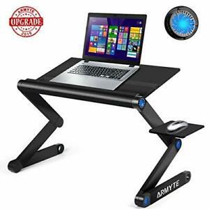 Upgraded aluminum laptop stand adjustable with cooling fan