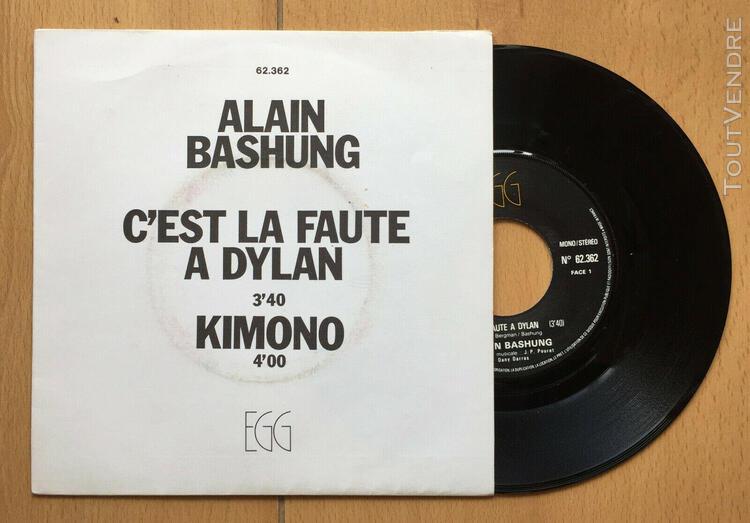 Alain bashung. 45t promo c&#39;est la faute à dylan / kimono.