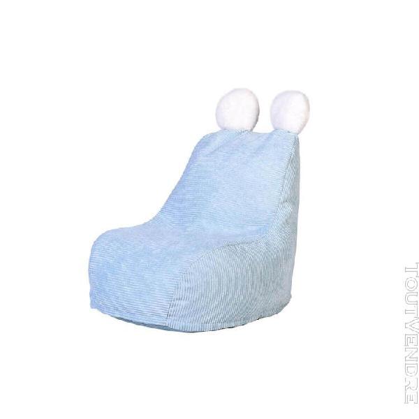 madaria - fauteuil poire enfant velours côtelé bleu