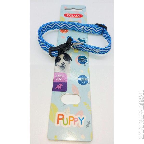 collier puppy pixie. 13 mm.25 À 39 cm. couleur bleu. pour c