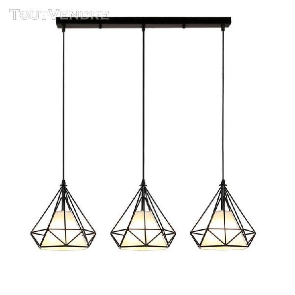 Suspension lustre cage diamant industriel e27 plafonnier lam