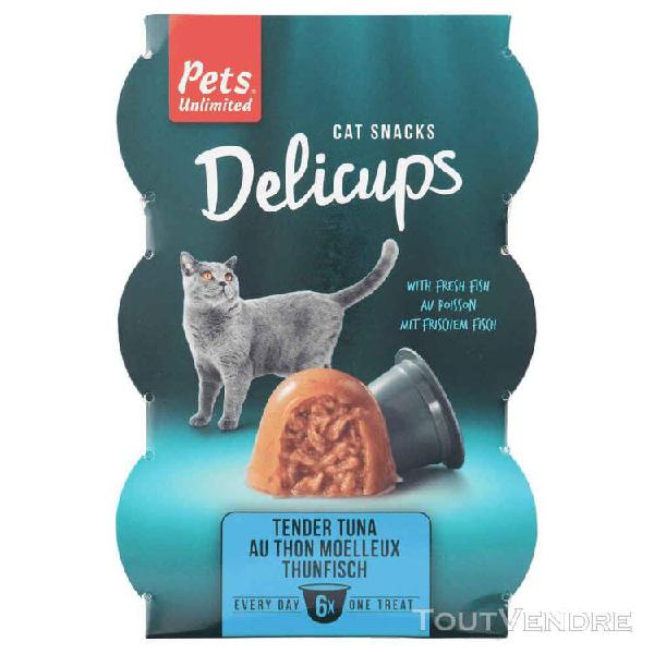 Pets unlimited - friandises delicups au thon pour chat - 6x2