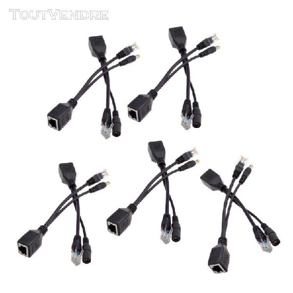 10pcs câble adaptateur de séparateur poe power ethernet