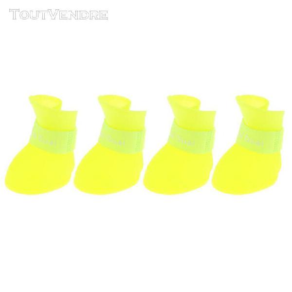 4pcs bottes chien imperméable chaussures de pluie