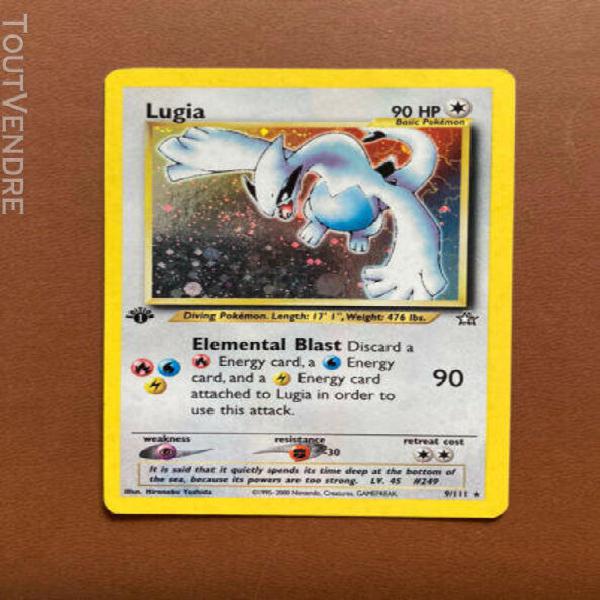 lugia 1st edition neo genesis 9/111 near mint pokemon holy g