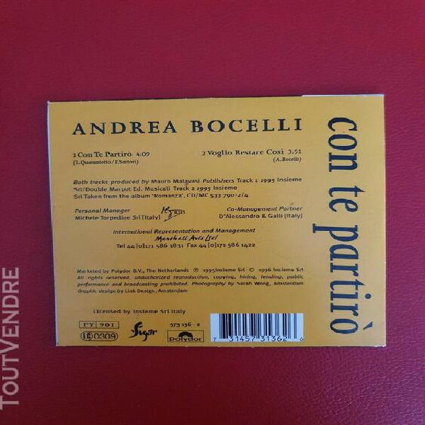 cd - andrea bocelli - 2 titres