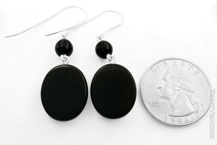 boucles oreilles onyx noire étoile, black earrings erzgamma