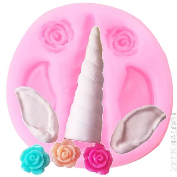 Moules de fondant en forme de corne de licorne 3d moule en s