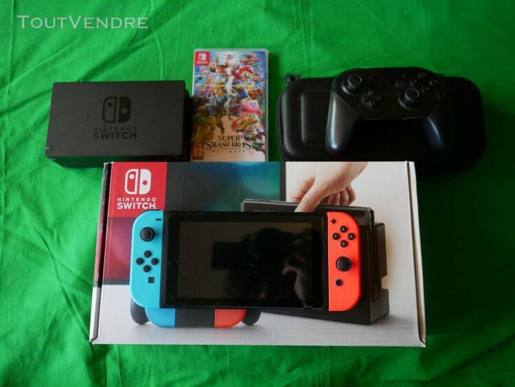 Nintendo switch 128go + super smash ultimate + manette ninte