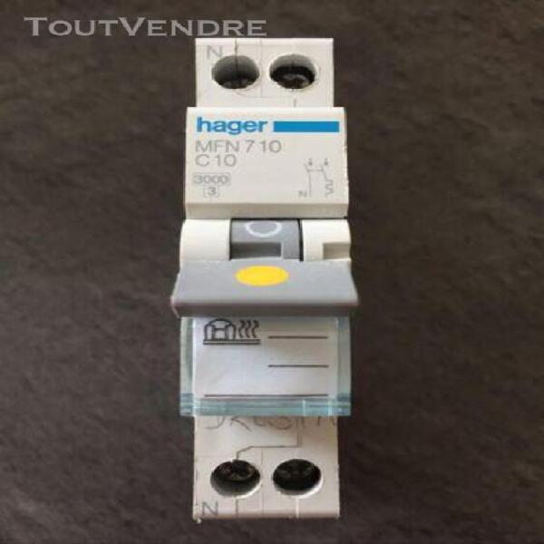 Disjoncteur hager 10a courbe c - vis /vis - réf: mfn710