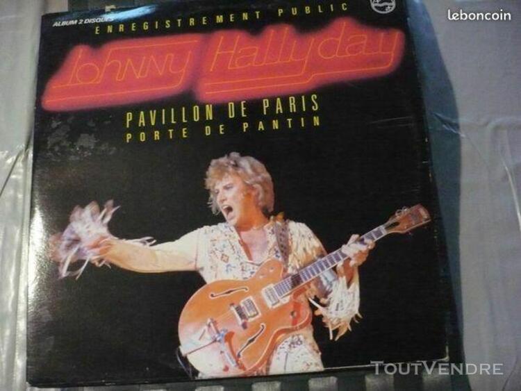 Disques 2 vinyles 33t johnny hallyday album live pavillon de