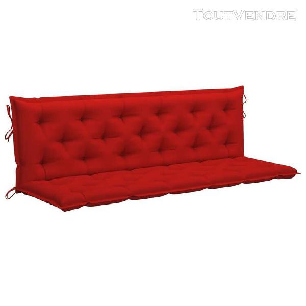 vidaxl coussin de balancelle rouge 180 cm tissu