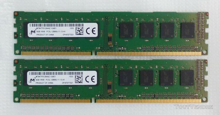 8gb 2x4gb 1rx8 pc3l - 12800u - micron 1533 -. desktop