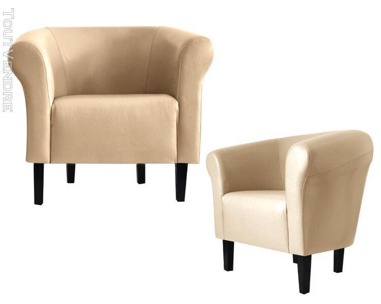 fauteuil crapaud monaco 2 simili cuir beige