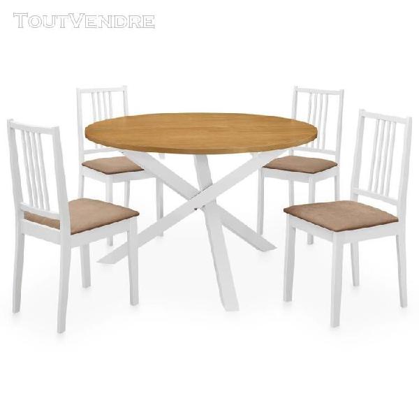 Mobilier de salle à manger 5 pcs mdf blanc 213332