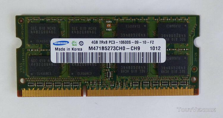 4gb 2rx8 - pc3 10600s - samsung 1012 - laptop