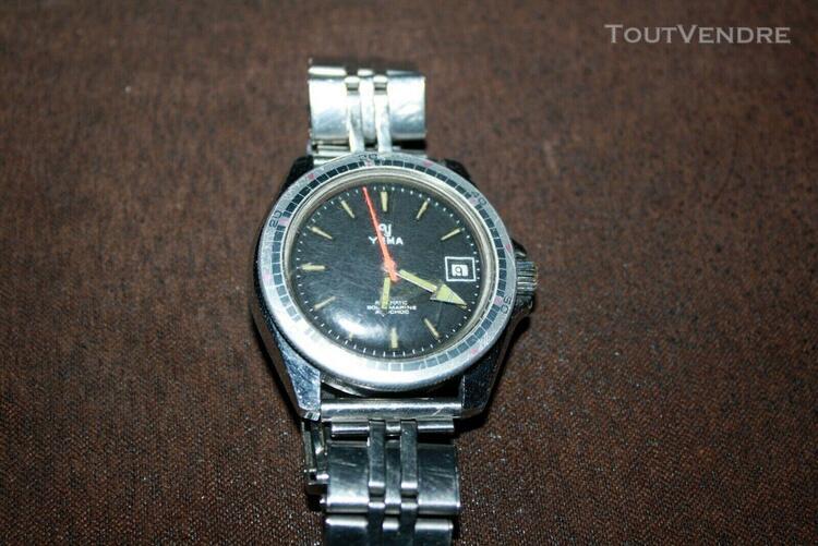 montre vintage yema automatic sous marine antichoc stainle