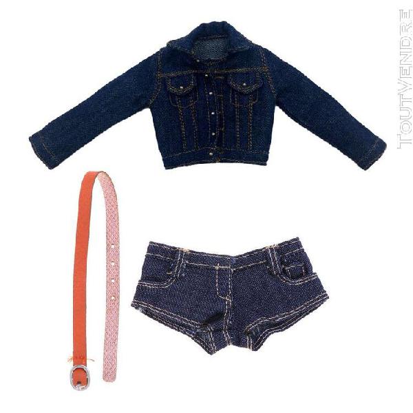 1/6 jeans femme jacket &amp; shorts jean pour 12 inch figurines