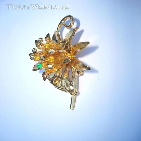 Broche ancienne vintage plaqué or