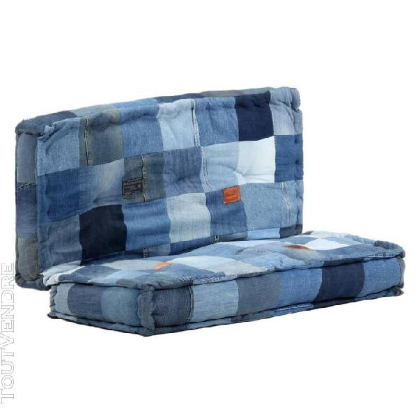 vidaxl pouf carré 100x100x20 cm patchwork en denim