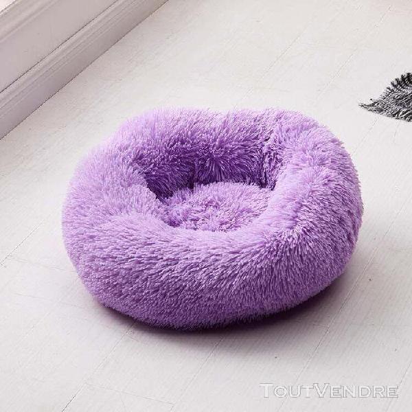 Lit d&#39;hiver rond et chaud en peluche pour chat et chat, lit