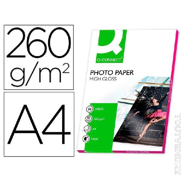 q-connect paquet 50 feuilles papier photo jet d'encre semi-g