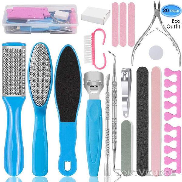 20pcs blue - kit de soins professionnels des pieds, 20 en 1,