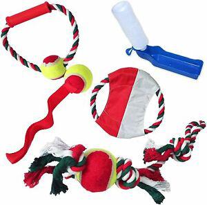 lot 4 jouets chien avec balle corde solide frisbee + 1