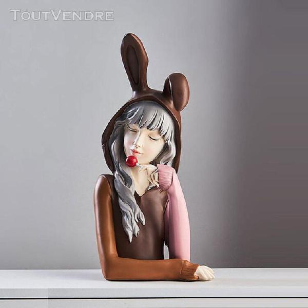 Moderne fille de tête de bureau figurines réaliste statue