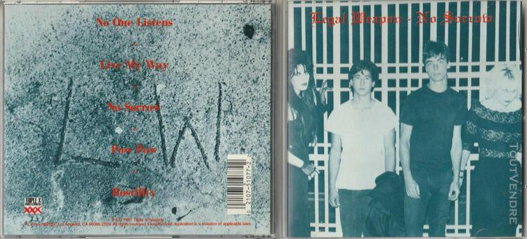 Cd legal weapon no sorrow original usa 91 death your infe