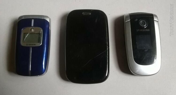 Lot de 3 téléphones portables hs