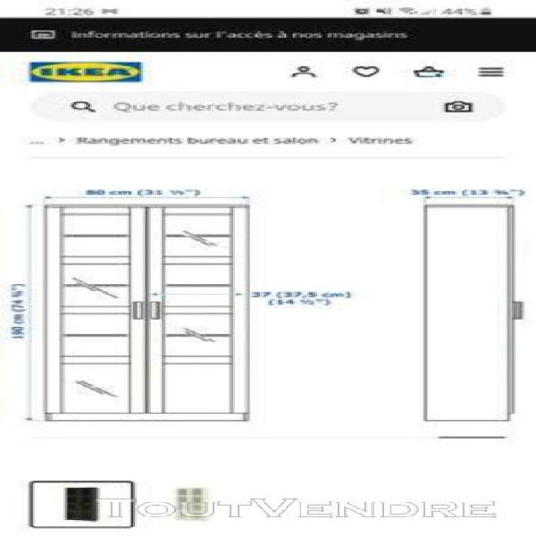 bibliothèque vitrine noir ikea