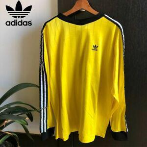 rare yellow adidas vintage long-sleeved football shirt