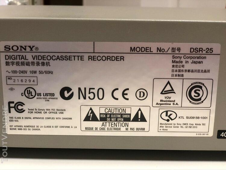 magnetoscope dvdcam sony dsr25