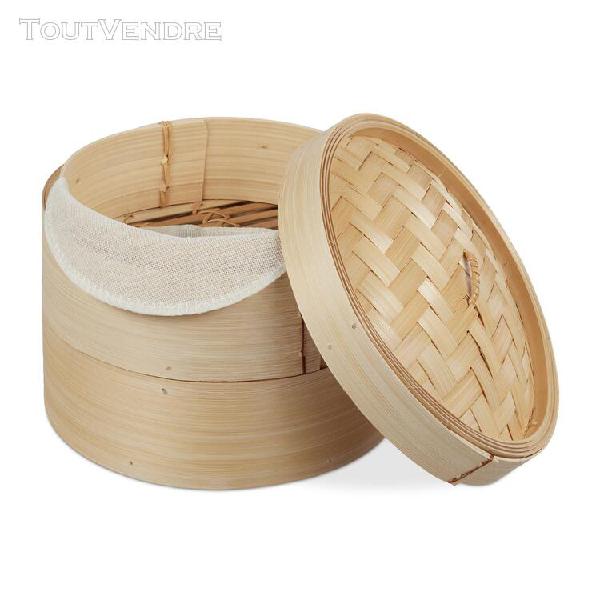 Relaxdays cuiseur vapeur bambou panier vapeur bambou bamboo