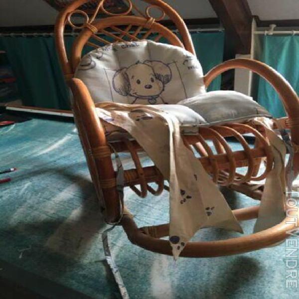 rocking chair enfant rotin,coussin