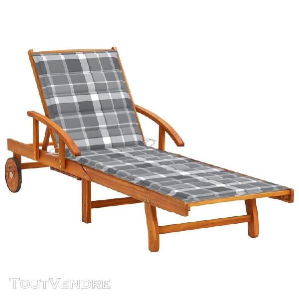 Vidaxl chaise longue de jardin avec coussin bois d&#39;acacia so