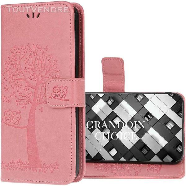 Coque huawei p10, etui en cuir pu portefeuille antichoc flip