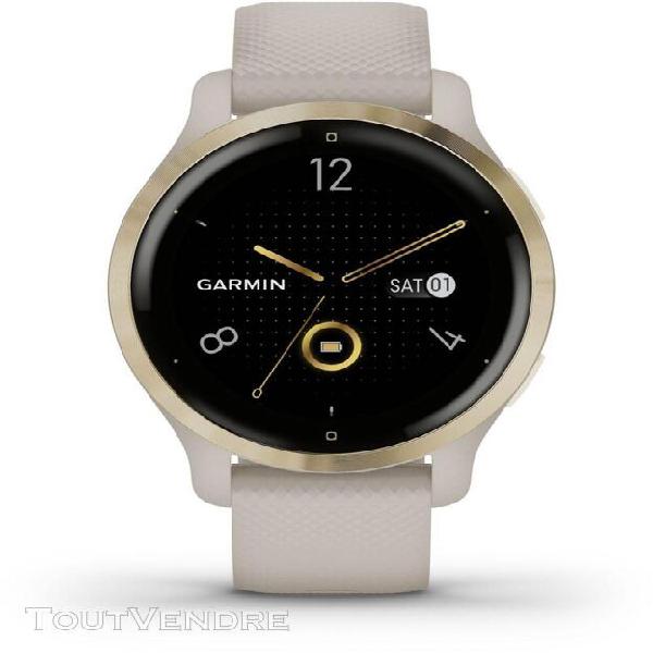 montre sport garmin venu 2s light gold avec bracelet beige