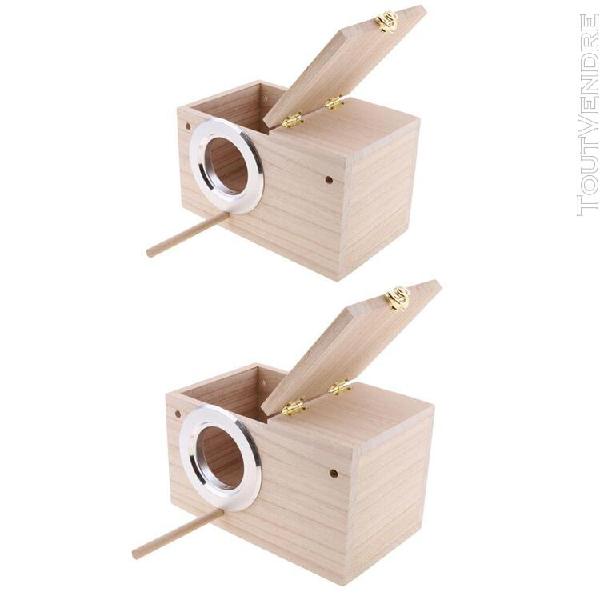 2 pcs nids d&#39;oiseaux boîte pour cages perruche élevage