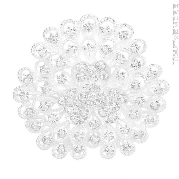 Gazechimp bling argent fleur broche broche strass cristal fl