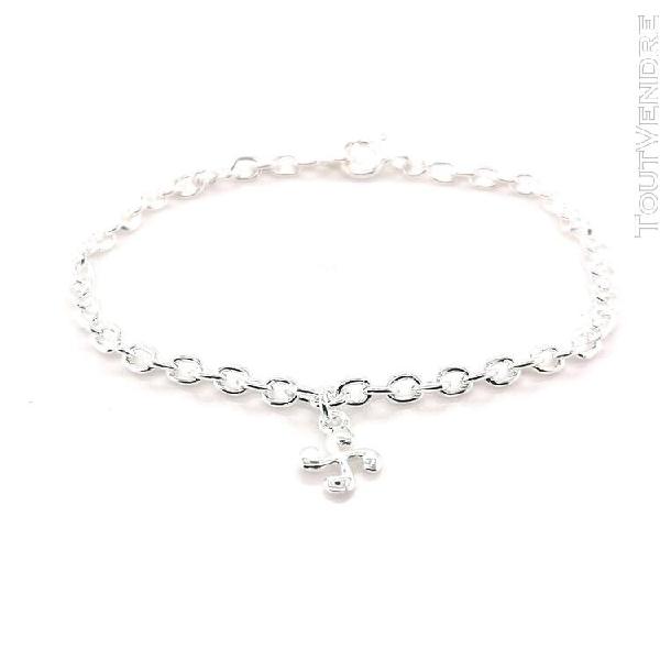 Bracelet femme/enfant argent pampille croix basque