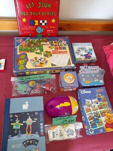 boîtes jeux 3/6ans puzzles incollables playbac loto winnie