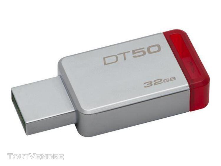 Cle usb kingston datatraveler 50 32go rouge argent