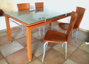 Table extensible ligne roset et 4 chaises