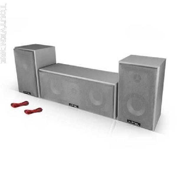 Ensemble home cinema 3 enceintes 150w silver + câbles hp