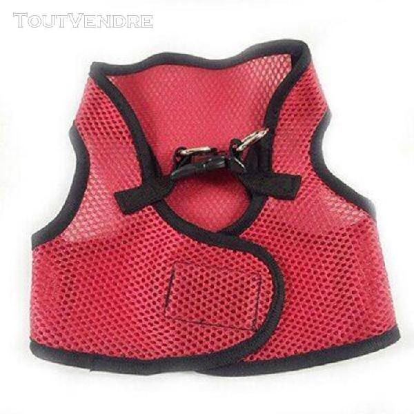 Color red taille m harnais en maille respirante pour chien,