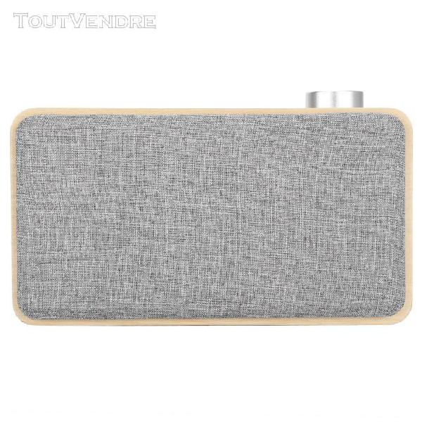 enceinte bluetooth 4.2 w5a basse en bois 70mm - gris et jaun