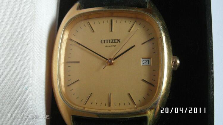 montre analogique homme citizen quartz plaquée or